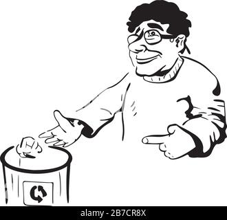 man throwing garbage Stock Vector