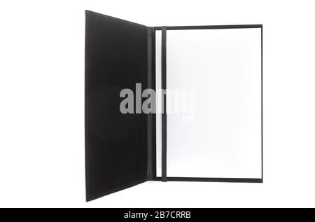 hand made leather folder for documents on a white background Stock Photo