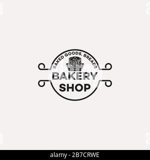 pancake, vintage bakery logo Ideas. Inspiration logo design. Template Vector Illustration. Isolated On White Background Stock Vector