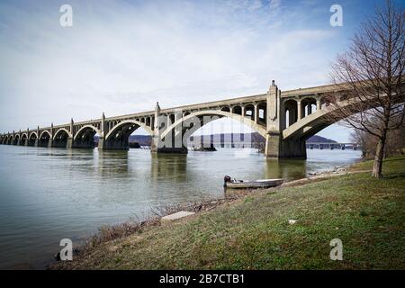 Concrete Deck Arch Bridge Stock Photo