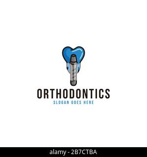 dental care logo Ideas. Inspiration logo design. Template Vector Illustration. Isolated On White Background Stock Vector