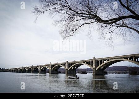 Concrete Deck Arch Bridge Stock Photo