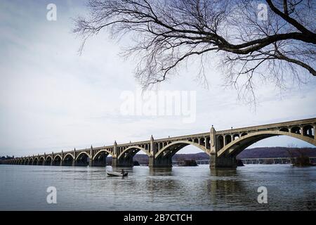 Concrete Deck Arch Bridge Stock Photo