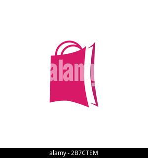 shopping bag, online shop logo Ideas. Inspiration logo design. Template Vector Illustration. Isolated On White Background Stock Vector