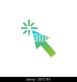 pointer, click, cursor, online shop logo Ideas. Inspiration logo design. Template Vector Illustration. Isolated On White Background Stock Vector