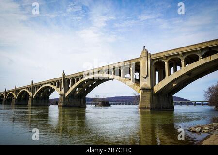 Concrete Deck Arch Bridge Stock Photo