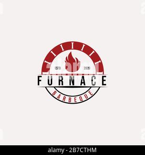 Rustic Bricks / Stones Fireplace logo Ideas. Inspiration logo design. Template Vector Illustration. Isolated On White Background Stock Vector