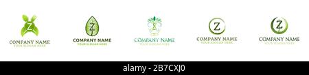 initial letter z , organic food, natural, product logo Ideas. Inspiration logo design. Template Vector Illustration. Isolated On White Background Stock Vector