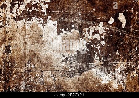 Grungy shabby uneven painted plaster wall, wall texture background Stock Photo
