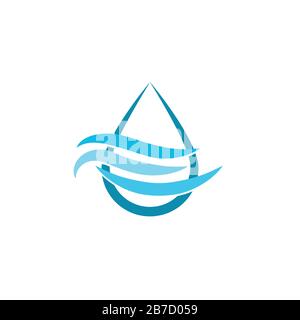 water drop, wave, mineral, pure logo Ideas. Inspiration logo design. Template Vector Illustration. Isolated On White Background Stock Vector