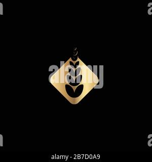 Wheat rice agriculture logo Ideas. Inspiration logo design. Template Vector Illustration. Isolated On White Background Stock Vector