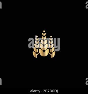 Wheat rice agriculture logo Ideas. Inspiration logo design. Template Vector Illustration. Isolated On White Background Stock Vector
