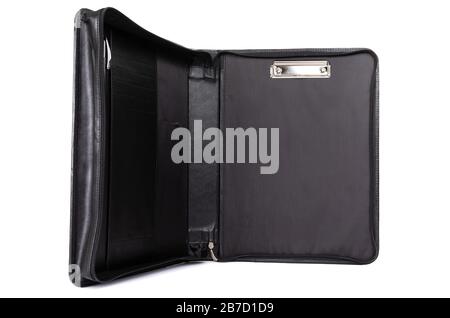open portfolio view for documents on a white background Stock Photo
