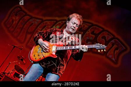 Rick Derringer performs during the Hippiefest 2011 tour stop at the Seminole Hard Rock Live Arena in Hollywood, Florida. Stock Photo