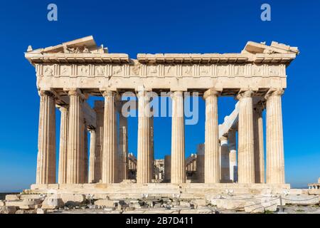 Parthenon Temple, Acropolis of Athens, Greece. Stock Photo