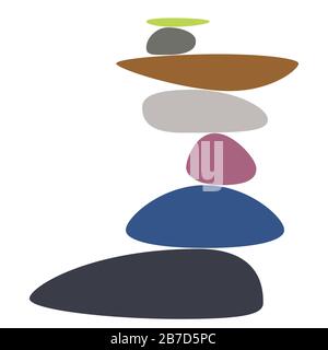 Abstract minimalistic illustration of colorful balance stones design. Stock Vector