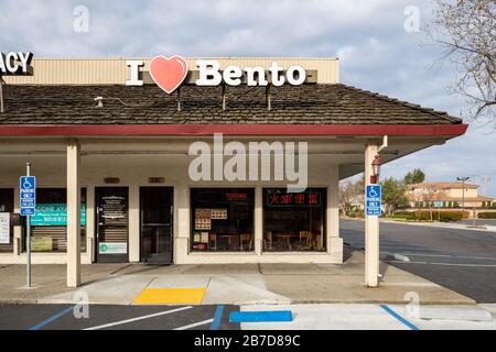 'I Heart Bento', Chinese-Japanese restaurant in Cupertino, California, USA Stock Photo