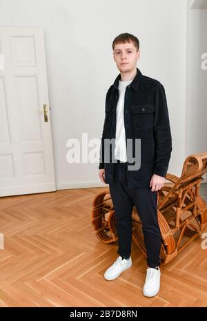 Berlin, Germany. 13th Mar, 2020. Ben Dolic, Slovenian pop singer, at a press event. He will perform for Germany at the Eurovision Song Contest 2020 in Rotterdam with the title 'Violent Thing'. Credit: Jens Kalaene/dpa-Zentralbild/ZB/dpa/Alamy Live News Stock Photo