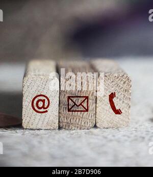 Contact Us Methods Icons. Email, Post And Phone Stock Photo - Alamy