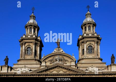 The Santiago Metropolitan Cathedral, Plaza de Armas square, Region Metropolitana, Santiago City, Chile