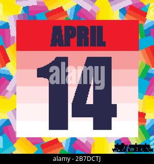 April 14 icon. For planning important day. April Fourteenth ...