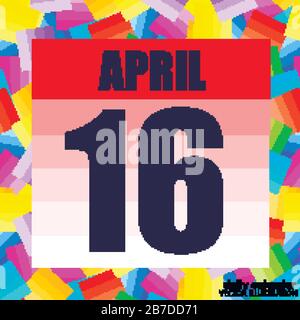 April 16 icon. For planning important day. Banner for holidays and special days. Sixteenth of april. Vector Illustration. Stock Vector
