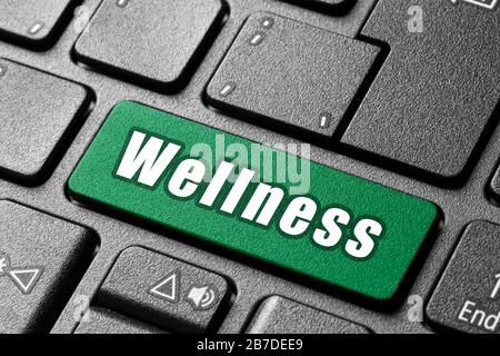 Press the Computer button. A word on it. Stock Photo