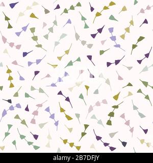 Hand drawn whimsical scribble leaf seamless pattern. Vector painterly textured organic floral petal marks background. Playful gender neutral abstract Stock Vector