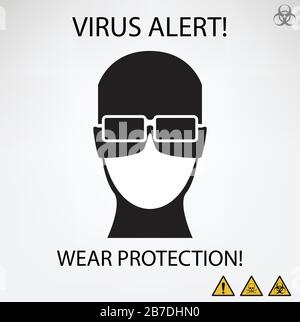 Wear virus protection, vector illustration symbol Stock Vector