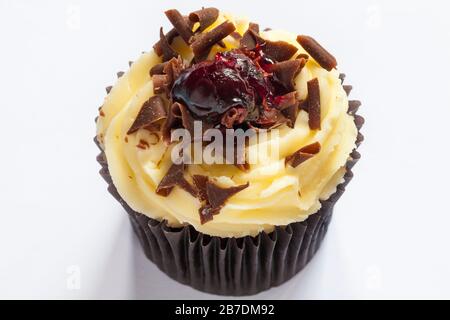 Black Forest cupcake isolated on white background Stock Photo