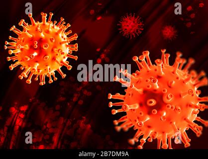 Conceptual illustration of RNA virus Stock Photo