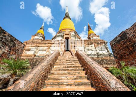 Ancient temple in the historical site of Ayutthaya, Thailand Stock Photo