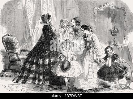 Parisian fashion, 1857 Stock Photo