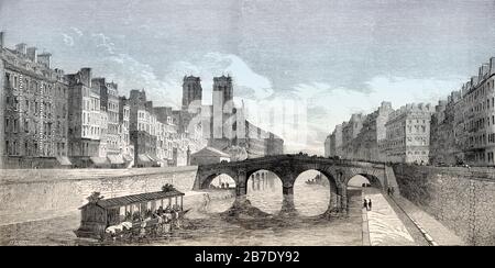 Pont Saint-Michel, Paris, France, 1857 Stock Photo
