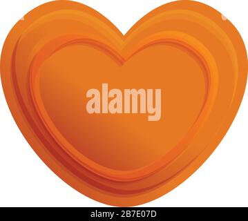 Heart shape cookie icon. Cartoon of heart shape cookie vector icon for web design isolated on white background Stock Vector