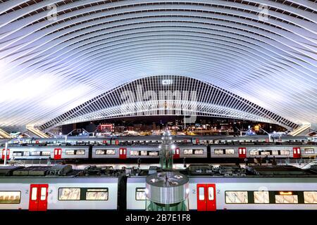 Railway Station Liège-Guillemins (Belgium) Stock Photo