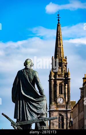 Statue of Adam Smith on the Royal Mile in Edinburgh Old town, Scotland, UK Stock Photo