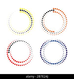 Abstract circular frame of dots. Conditional frame border on a white background for a logo, banner, flyer or invitation. Simple trendy stock design wi Stock Vector