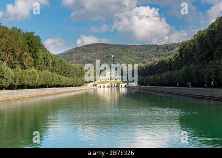 ITALY, CASERTA - OCT 19, 2019: The Royal Palace and gardens of Caserta (Palazzo Reale di Caserta), built in 18th century, former baroque residence of Stock Photo