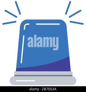 Blue flasher siren vector icon isolated on white background. Stock Vector