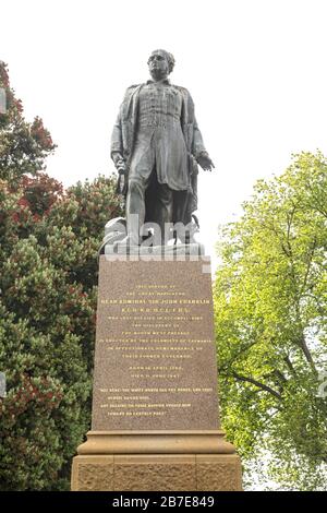 statue of John Franklin in park, Hobart, Tasmania, Australia Stock Photo