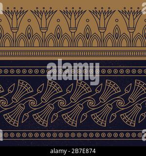 Ancient Egyptian ornament tribal seamless pattern. Religious paganistic ...