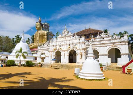 View of the old Buddhist temple Wewrukannala Buduraja Maha Viharaya. Dikwella, Sri Lanka Stock Photo