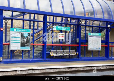 Bow Church DLR station in London Stock Photo