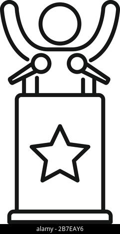 Famous speaker icon. Outline famous speaker vector icon for web design isolated on white background Stock Vector