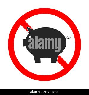 Pig ban sign, Pork free. Forbidden pig symbol Stock Vector Image & Art ...