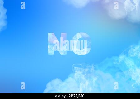 No cloud word written in blue sky. Refuce or quit concept Stock Photo