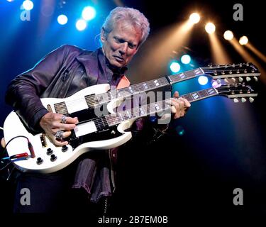 Don Felder, former lead guitarist with The Eagles, performs at the Seminole Hard Rock Live Arena in Hollywood, Florida. Stock Photo