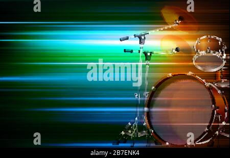 abstract green blur background with drum kit Stock Vector Image & Art ...