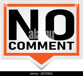 no comment orange 3d square isolated speech bubble Stock Vector
